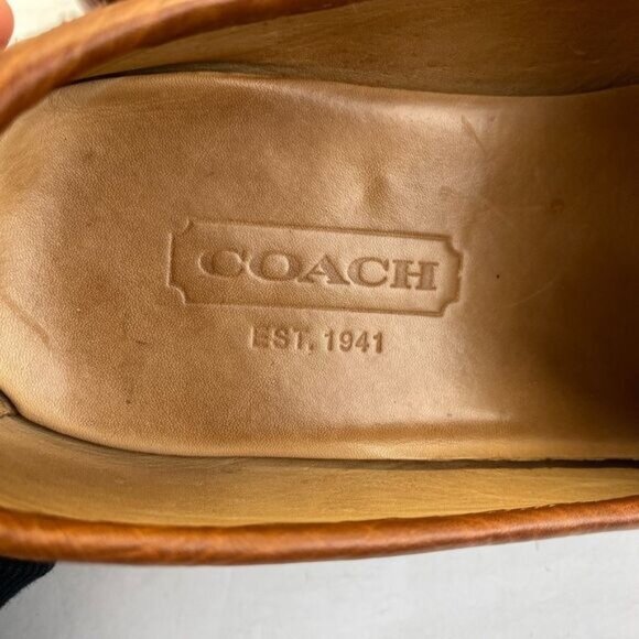 Coach Lawson Mens Brown Leather Loafers Size 8.5 D Made In Italy main image 4